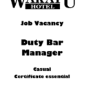 Duty Bar Manager Wanted At Wakatu Hotel!