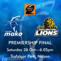 Be In To Win 2 Double Passes To Tasman Mako Game On Saturday 26th October At Trafalgar Park.