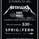 Win 2 Tickets To See Metallica – Sprig And Fern On Hardy Street