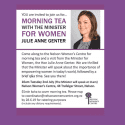 YOU Are Invited To Join Us For Morning Tea With The Minister For Women Julie Anne Genter