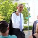 President Obama Walks The Washington Mall