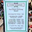 Christmas Opening Hours: River Kitchen