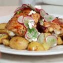 Chicken And Potatoes With Radish Salad