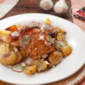 Garlic Chicken With Herb Roasted Baby Potatoes