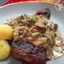 Pan Seared Steak With Mushroom Sauce