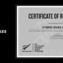 Certificate Of Recognition To Be An Official Ambassador Of The New Zealand Story: Hybrid Bikes
