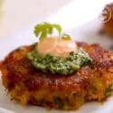 Crab Cakes With Sriracha Mayo And Cilantro Pesto