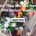 Apply For Part Time Kitchen Hand, FOH Server/Barista: River Kitchen