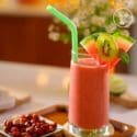 Watermelon Smoothie With Honey Roasted Almonds