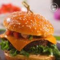 Mushroom Burger Delux With Tomato Salsa And Smashed Avocado