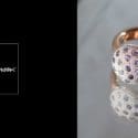 Our Pavé Button Ring, Set With Tanzanites In Platinum & Red Gold.: Jens Hansen