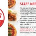Staff Needed: Sal’s Authentic New York Pizza NZ (Richmond-Nelson)