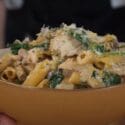 One Pot Creamy Garlic Mushroom Chicken Pasta