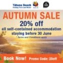 Save 20% If You Stay At Tahuna Beach Holiday Park From 16 May- 30 June