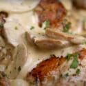 Chicken Thighs With Creamy Mushroom Garlic Sauce