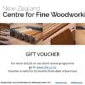 Gift Vouchers: Centre For Fine Woodworking, New Zealand