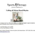 Calling All Nelson Based Physios: Sports Therapy