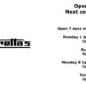 Opening Hours For Next Couple Of Weeks: Lambretta’s Cafe & Bar