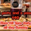 Grab 2 Pints And A Pizza For $40 At Sprig + Fern Hardy St.
