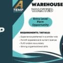Get In Touch If Looking To Make A Career In Warehouse / Logistics: A-Temp Recruitment