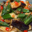 Stir-Fried Eggplant With Okra – Quick Plant Dish