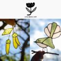 Stunning New Monarch Butterfly And Kowhai Flower From Magpie Castle Stained Glass