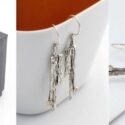 These Statement Earrings Showcase A Captivating Wood-textured Design In Oxidized Sterling Silver: Louise Douglas Jewellery