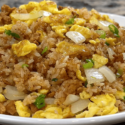 Chicken And Onion Fried Rice | Quick And Easy Ground Chicken Fried Rice | Chicken And Rice Recipe